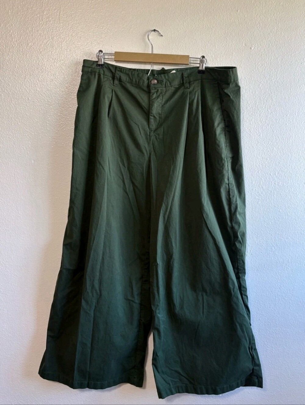 pact -Neutral- Green Wide Leg Pants 97% Organic Cotton Blend XXL